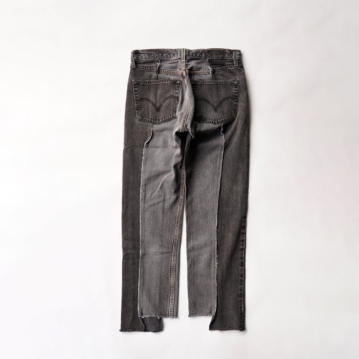 redad　black denim slash pant