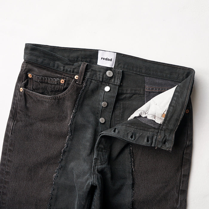 redad　black denim slash pant