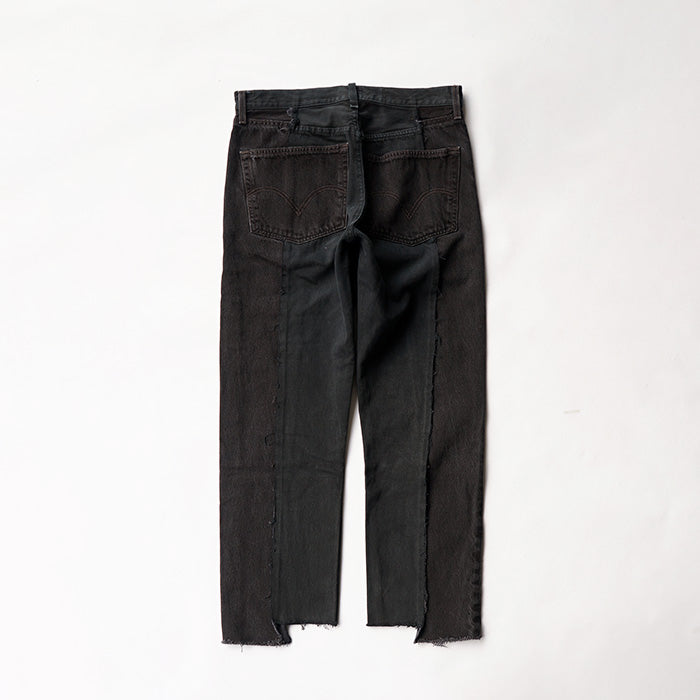 redad　black denim slash pant