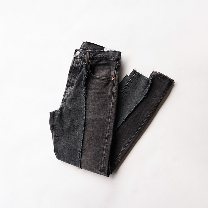 redad　black denim slash pant