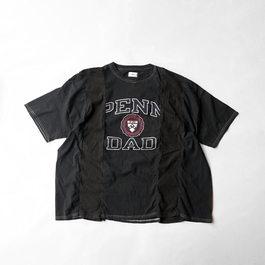 redad　patchwork black over dye t-sh