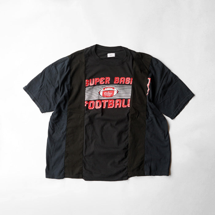 redad　patchwork black over dye t-sh