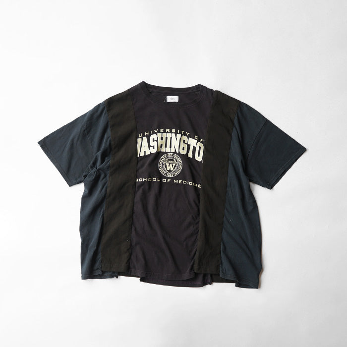 redad　patchwork black over dye t-sh