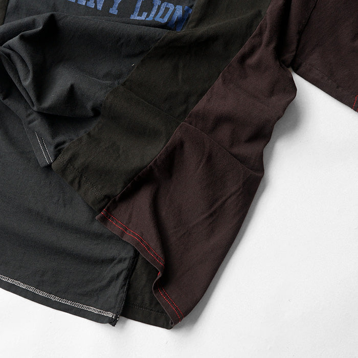 redad　patchwork black over dye t-sh