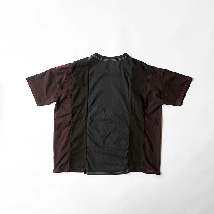 redad　patchwork black over dye t-sh