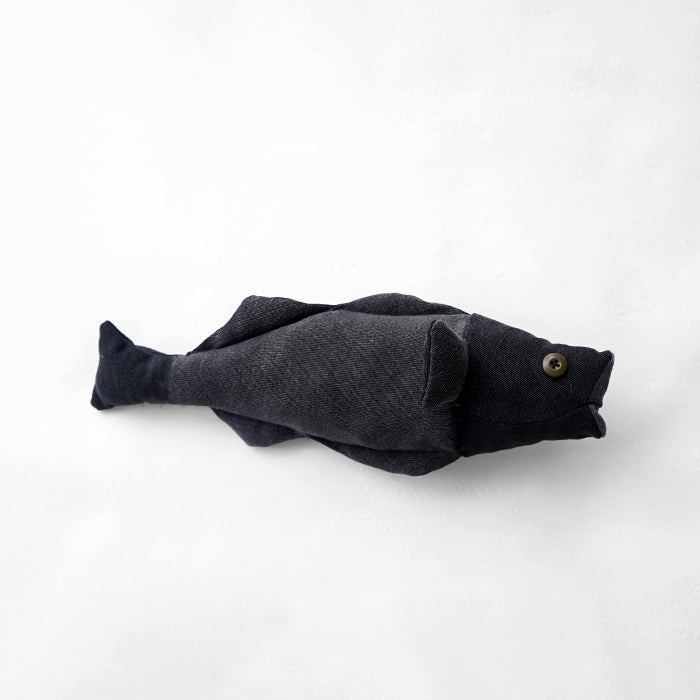 redad　patchwork soft toy Black Bass - black denim