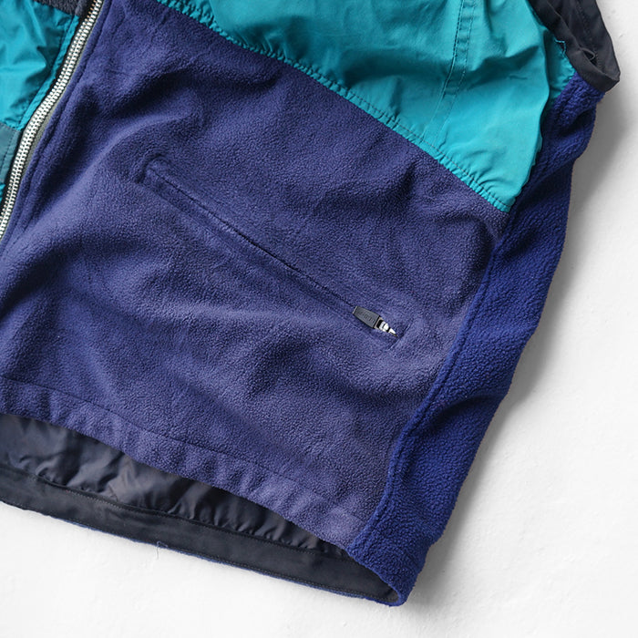 redad　outdoor patchwork zip vest