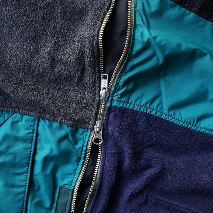 redad　outdoor patchwork zip vest