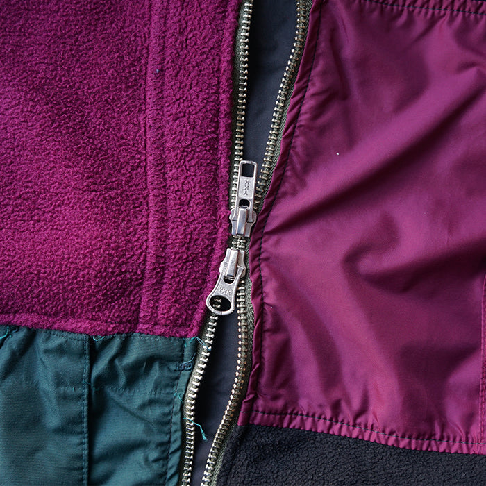 redad　outdoor patchwork hood vest