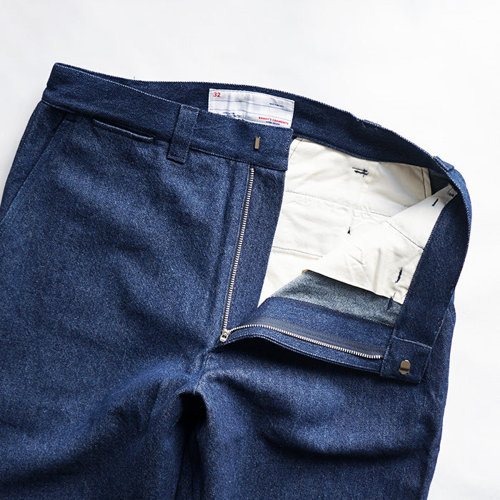 RANDY'S GARMENTS　GUSSETED WORK PANT - SCOURED 12oz DENIM