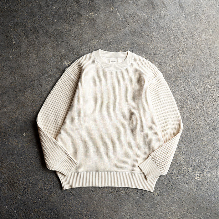 UNDYED STANDARD　KNIT WAFFLE CREW