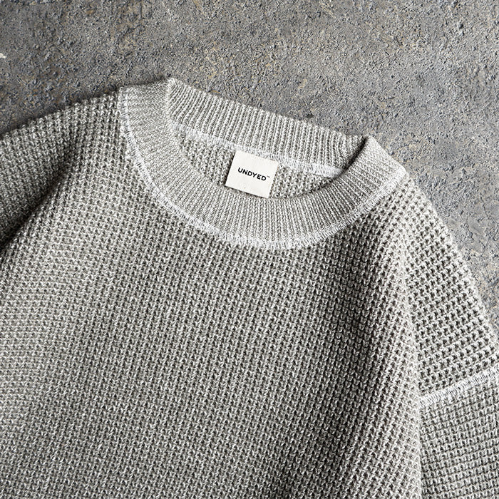 UNDYED STANDARD　KNIT WAFFLE CREW