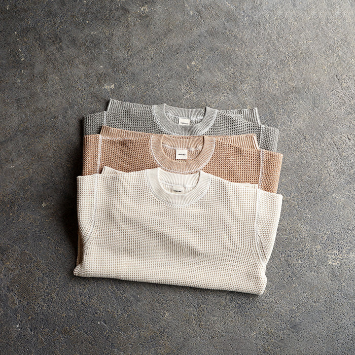 UNDYED STANDARD　KNIT WAFFLE CREW