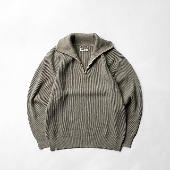 UNDYED STANDARD　AZE HALF ZIP KNIT