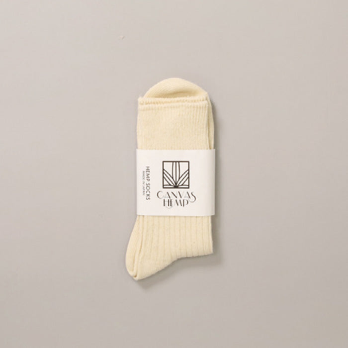 CANVAS HEMP　HEMP COTTON RIBBED CREW SOCKS