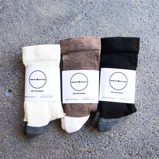 BURLAP OUTFITTER × WILWILDERNESS WEAR　COLOR BLOCK MERINO SOCKS