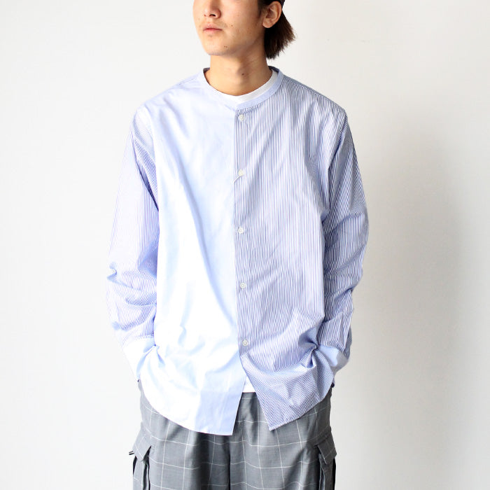 Si　ASYMMETRY BAND COLLAR SHIRT