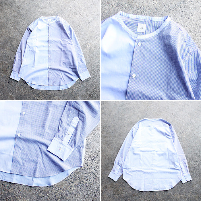 Si　ASYMMETRY BAND COLLAR SHIRT